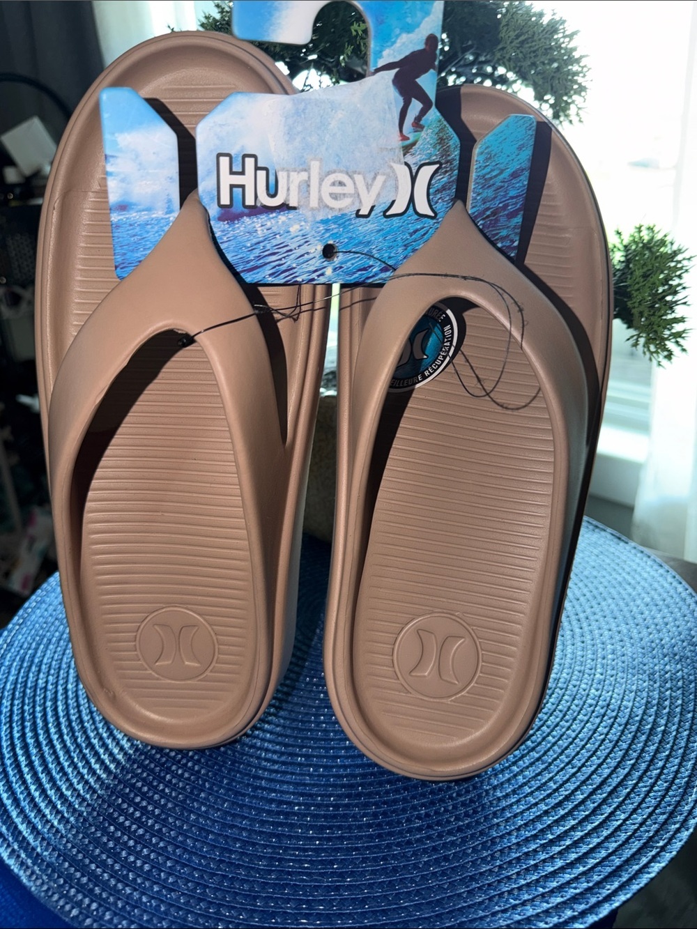 Hurley Tan Slide Sandals (Unisex)